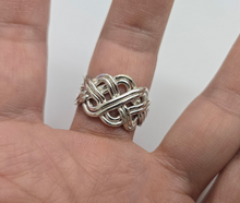 Load image into Gallery viewer, 925 Sterling Silver 8Piece Braided Celtic Loop Design Puzzle Ring Band 16mm 5~13
