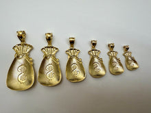Load image into Gallery viewer, 10K Solid Yellow Gold Lucky Money Bag Pendant Diamond Cut 6 Sizes
