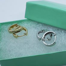 Load image into Gallery viewer, 14K Real Yellow White Gold Huggie Hoop Earrings Diamond Cut Round 11mm Men Women
