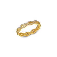 Load image into Gallery viewer, 14K Solid Gold Women Fancy CZ Band Ring Band Yellow Rose White Sizes 6-8
