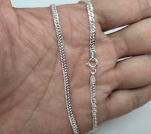 Load image into Gallery viewer, 925 Sterling Silver Double Curb Chain Anklet 3mm, Fits 9.5" to 10" Ankles
