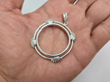 Load image into Gallery viewer, 925 Sterling Silver Half Dollar Coin Bezel Clamshell Edge 30mm Prong Back
