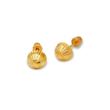 Load image into Gallery viewer, 14K Yellow Gold Diamond Cut Ball Stud Earrings 6mm Wide 2grams Screw Backing
