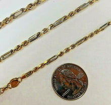 Load image into Gallery viewer, 14K Two tone Color Gold Hollow Figarope Link Chain Necklace 3mm-4.5mm 16"~28"
