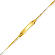 Load image into Gallery viewer, 14K White Pave Gold Baby ID Bracelet Curb XLight 5mm ID 2.5mm Chain 6" Engraving
