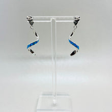 Load image into Gallery viewer, Sterling Silver Synthetic Opal Stud Dangling Earrings
