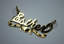 Load image into Gallery viewer, 14K Solid Yellow Gold Personalized Custom Name Pendant Charm with Heart
