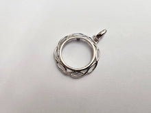 Load image into Gallery viewer, 925 Sterling Silver Braided Edge 10 Cent Dime Coin Bezel 18mm Prong Back

