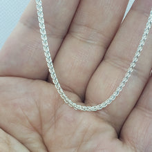 Load image into Gallery viewer, 925 Sterling Silver Spiga Wheat Chain Necklace Bracelet Men Women 2mm 7" to 30"
