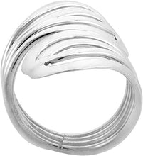 Load image into Gallery viewer, Sterling Silver Wire Wrap Ring Freeform Handmade 2 inch long Sizes 6-10
