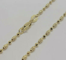 Load image into Gallery viewer, 14k Solid Yellow White Gold D/C Bead Chain Necklace Men Women 2mm / 16" ~ 24"
