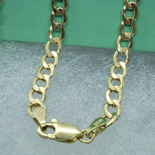 Load image into Gallery viewer, 10K Yellow Gold Hollow Cuban Curb Chain Link Bracelet 5.5mm Size 7" 8" 9" 11"
