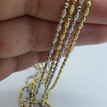 Load image into Gallery viewer, 14k Solid Yellow White Gold D/C Bead Chain Necklace Men Women 2mm / 16" ~ 24"
