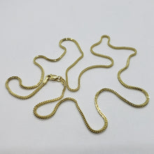 Load image into Gallery viewer, 10K Hollow Yellow Gold Franco Box Link Chain Necklace Men Women 1.5mm 16-30"
