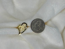 Load image into Gallery viewer, 10k Solid Yellow Gold Slanted Heart Cursive Initial Letter Alphabet Ring
