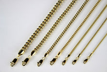 Load image into Gallery viewer, 10K Yellow Gold Hollow Franco Necklace Chain Box Link Men Women 1.5mm~4mm 16~36"

