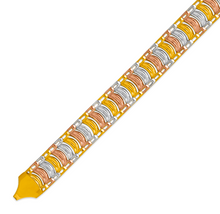 Load image into Gallery viewer, 14K Tricolor Gold Bohemian Style Gypsy Boho Hand Chain Bracelet 11mm Wide 7"~8"
