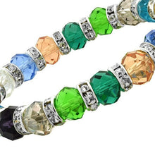 Load image into Gallery viewer, 7 in. Multi Color Faceted Glass Crystal Bracelet on Elastic Nylon Strand
