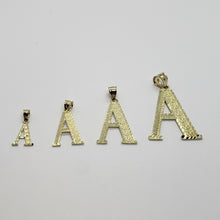 Load image into Gallery viewer, 10K Solid Yellow Gold Diamond Cut Initial Alphabet Letter Pendant Charm 4 Sizes
