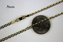 Load image into Gallery viewer, 10K Solid Yellow Gold Mariner Link Chain Necklace 3mm / 16" ~ 30"
