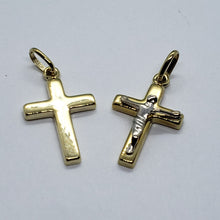 Load image into Gallery viewer, Authentic 14K Yellow Gold Cross Pendant with/out white gold Jesus 2 Styles
