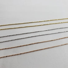 Load image into Gallery viewer, Authentic 14k Solid Gold Stamped Bead Chain Necklace 3 Color 1mm / 16" 18" 20"
