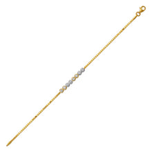 Load image into Gallery viewer, 14K Two Tone Gold 4.0mm Center, 1.0mm Bracelet Ladies High Polished Fancy Chain
