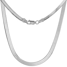 Load image into Gallery viewer, 925 Sterling Silver Beveled Edges Herringbone Chain Necklace 3mm 7" to 30"
