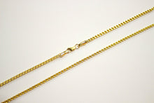 Load image into Gallery viewer, Authentic 14K Yellow Gold Hollow Franco D/C Necklace Chain 2mm/16"~26"
