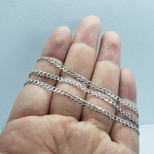 Load image into Gallery viewer, 14K White Gold Solid Cuban Curb Link Chain Necklace Bracelet 3mm 7"~30"
