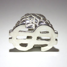 Load image into Gallery viewer, 925 Sterling Large Dollar Sign Diamond Cut Finish Nugget Ring 1 5/16 Inch Wide

