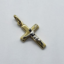 Load image into Gallery viewer, Authentic 14K Yellow Gold Cross Pendant with/out white gold Jesus 2 Styles
