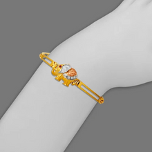 Load image into Gallery viewer, 14K Tricolor Gold Fancy Elephant High Polished Bracelet 4mm Wide, 12.5 Center
