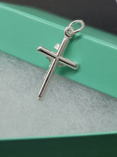 Load image into Gallery viewer, 925 Solid Sterling Silver Small Crucifix Pendant, 1 inch 24mm Height Made in USA
