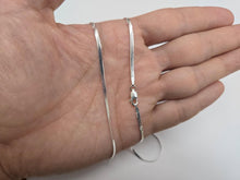 Load image into Gallery viewer, 925 Sterling Silver Thin Plain Herringbone Chain Necklace Bracelet 2mm 7" to 30"
