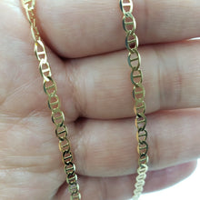 Load image into Gallery viewer, 10K Solid Yellow Gold Mariner Anchor Link Chain Necklace 3mm Men Women 16"~30"

