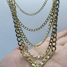 Load image into Gallery viewer, 10K Yellow Gold Hollow Cuban Curb Chain Link Necklace Bracelet 2~7mm All Sizes
