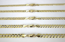 Load image into Gallery viewer, 10K Solid Gold Cuban Link Chain Necklace Bracelet 2.5mm ~ 6mm All Size 7"~ 30"
