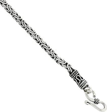 Load image into Gallery viewer, 3mm Sterling Silver Square Byzantine Chain Necklace Bracelet Antiqued Finish

