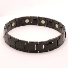 Load image into Gallery viewer, Tungsten Carbide Black Faceted Links Magnetic Therapy Bracelet, 1/2 Inch Wide
