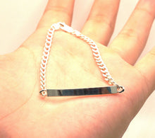 Load image into Gallery viewer, 925 Sterling Silver Personalized Custom Engraved Curb Link ID Bracelet 4mm Wide
