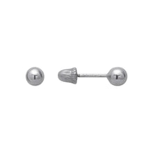 Load image into Gallery viewer, 14K Yellow or White Gold Ball Stud Earrings 3mm Wide 2grams Screw Backing
