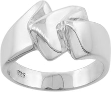 Load image into Gallery viewer, Sterling Silver Freeform Ring Flawless Polished Finish 1/2 inch Wide Size 6~10
