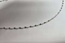 Load image into Gallery viewer, 925 Sterling Silver Diamond Cut Silver Coffee Flat Link Chain Necklace 3mm 18"
