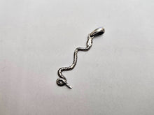 Load image into Gallery viewer, 925 Sterling Silver Long Cobra Snake Pendant Oxidized Finish 1 3/8 (35mm) Inch
