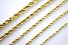 Load image into Gallery viewer, 14K Yellow Gold Rope Twist Link Chain Necklace 2mm ~ 5mm 16" ~ 30"

