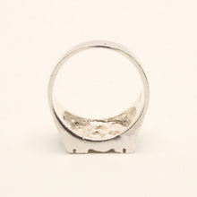 Load image into Gallery viewer, 925 Sterling Silver Square Slanted Pattern Nugget Ring 1/2 Inch Wide, Sizes 8-13
