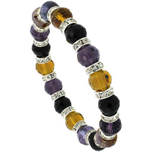 Load image into Gallery viewer, 7 in Glass Crystal Bracelet on Elastic Nylon Strand 3/8 in (10mm) Wide 29 Styles
