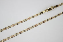 Load image into Gallery viewer, Authentic 14K Yellow White Rose Gold Tri-Color Valentino Chain 2.6mm/16"-26"
