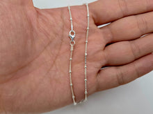 Load image into Gallery viewer, 925 Sterling Silver Stationed Box Chain Anklet 1.4mm, Fits 9.5" Ankles
